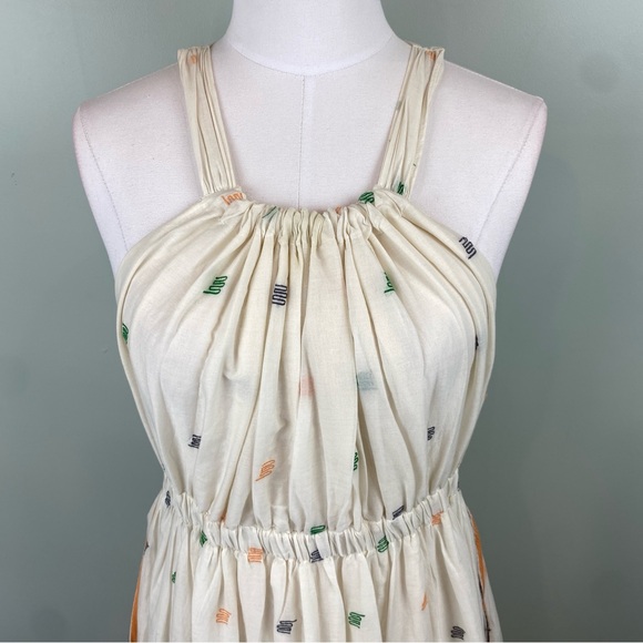 Free People New Romantics Etched Swing Back Cutout Maxi Halter boho Dress Small - Picture 3 of 13